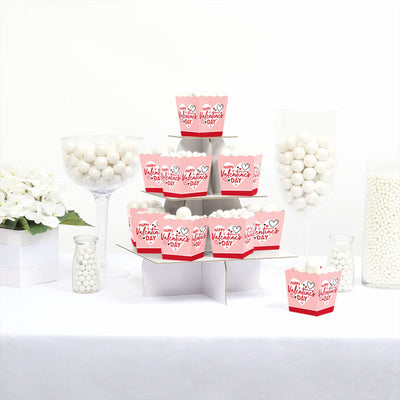 Happy Valentine's Day - Party Mini Favor Boxes - Valentine Hearts Party Treat Candy Boxes - Set of 12