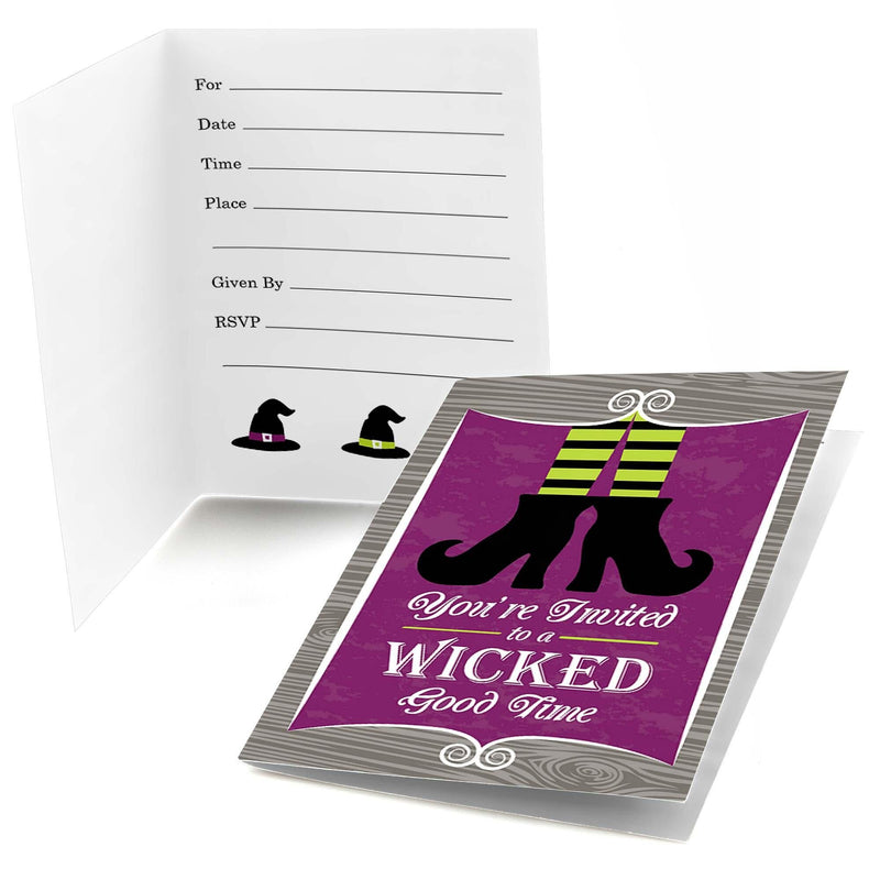 Happy Halloween - Fill In Witch Party Invitations - 8 ct