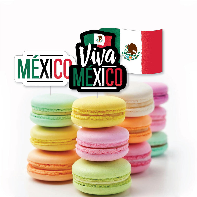 Viva Mexico - DIY Shaped Mexican Independence Day Party Cut-Outs - 24 Count