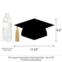Grad Cap Large Essentials - 20 Ct