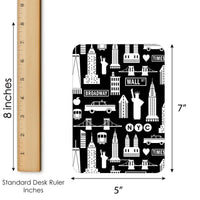 NYC Cityscape - Bar Bingo Cards and Markers - New York City Party Bingo Game - Set of 18