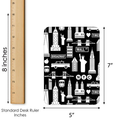 NYC Cityscape - Bar Bingo Cards and Markers - New York City Party Bingo Game - Set of 18