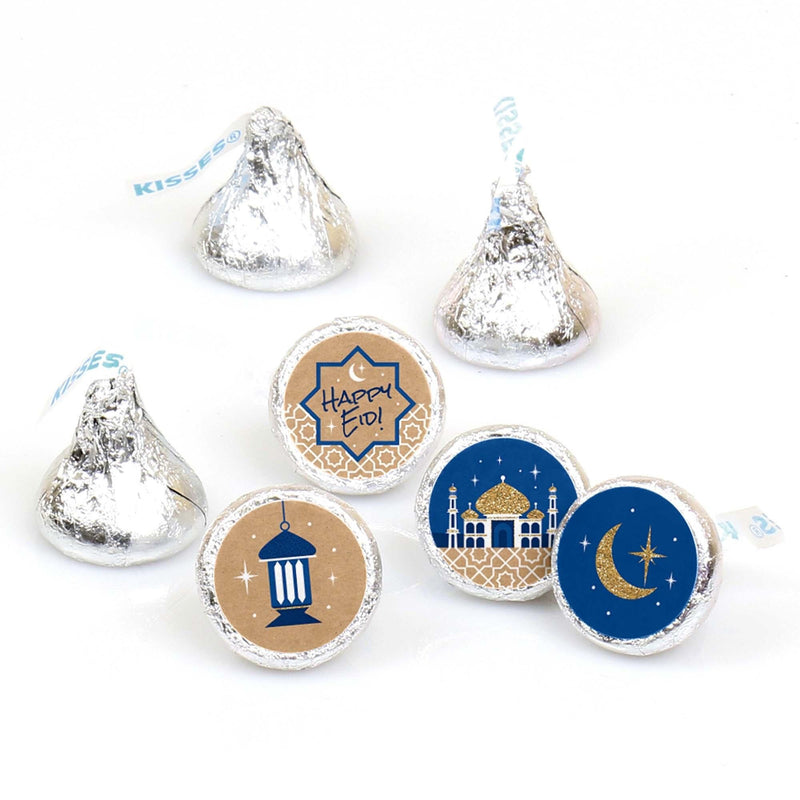 Ramadan - Round Candy Labels Eid Mubarak Favors - Fits Hershey Kisses - 108 ct