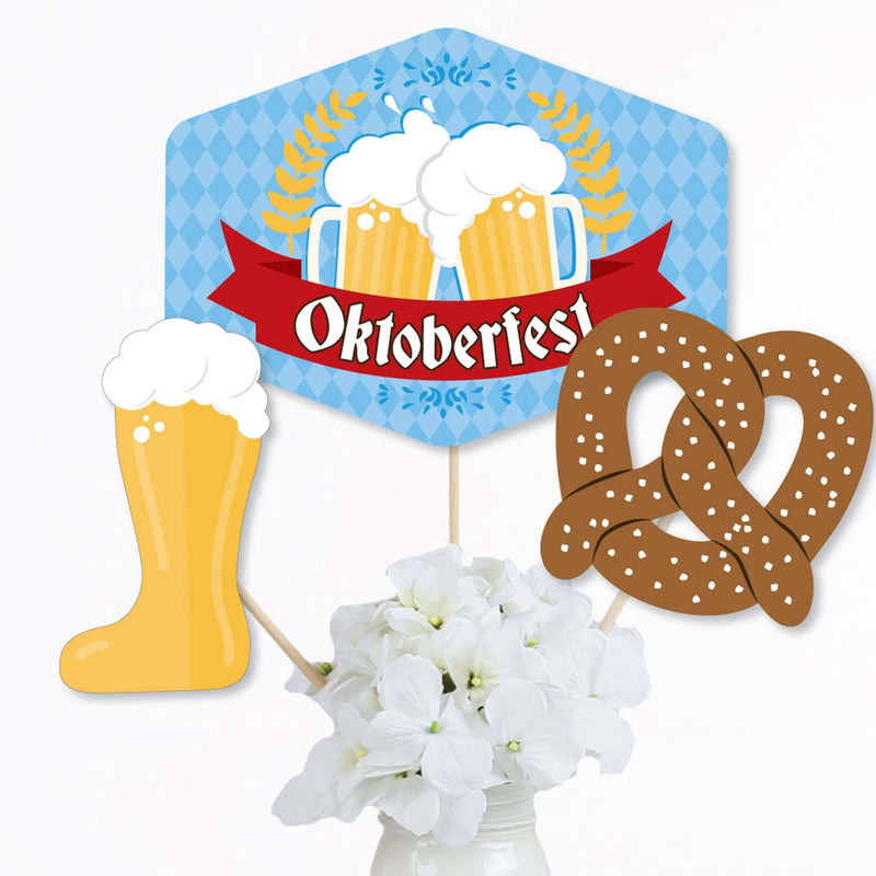 Oktoberfest - German Beer Festival Centerpiece Sticks - Table Toppers - Set of 15