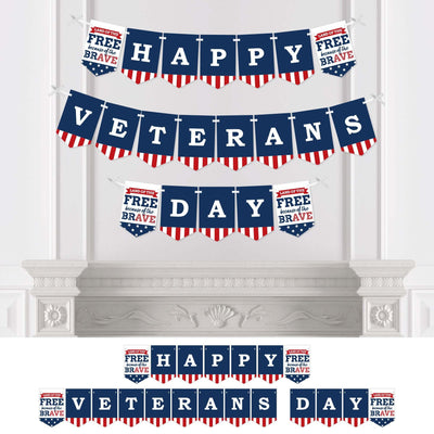 Happy Veterans Day - Patriotic Bunting Banner - Party Decorations - Happy Veterans Day