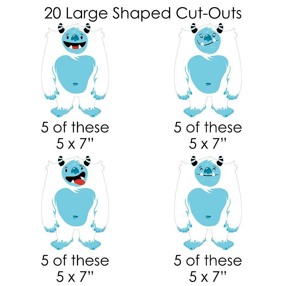 Yeti to Party - Abominable Snowman Party or Birthday Party DIY Decorations - Clothespin Garland Banner - 44 Pieces