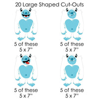 Yeti to Party - Abominable Snowman Party or Birthday Party DIY Decorations - Clothespin Garland Banner - 44 Pieces