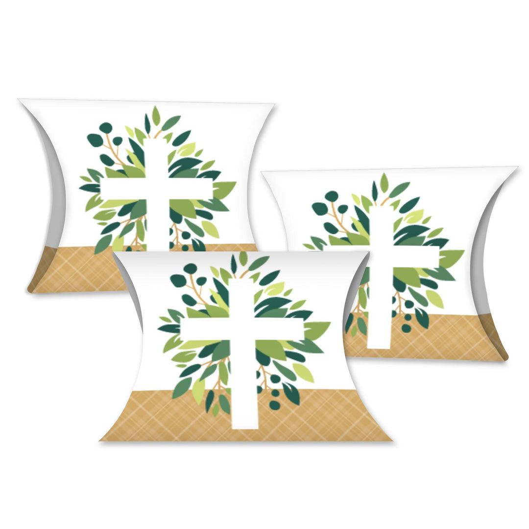 Elegant Cross - Favor Gift Boxes - Religious Party Petite Pillow Boxes - Set of 20