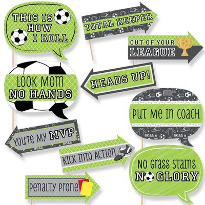 Funny GOAAAL! - Soccer - 10 Piece Baby Shower or Birthday Party Photo Booth Props Kit