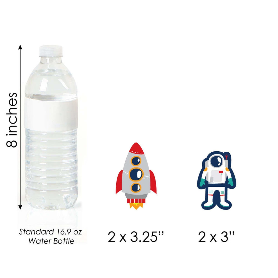 Blast Off to Outer Space - Dessert Cupcake Toppers - Rocket Ship Baby Shower or Birthday Party Clear Treat Picks - Set of 24
