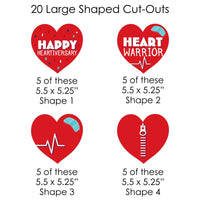 Happy Heartiversary - CHD Awareness DIY Decorations - Clothespin Garland Banner - 44 Pieces