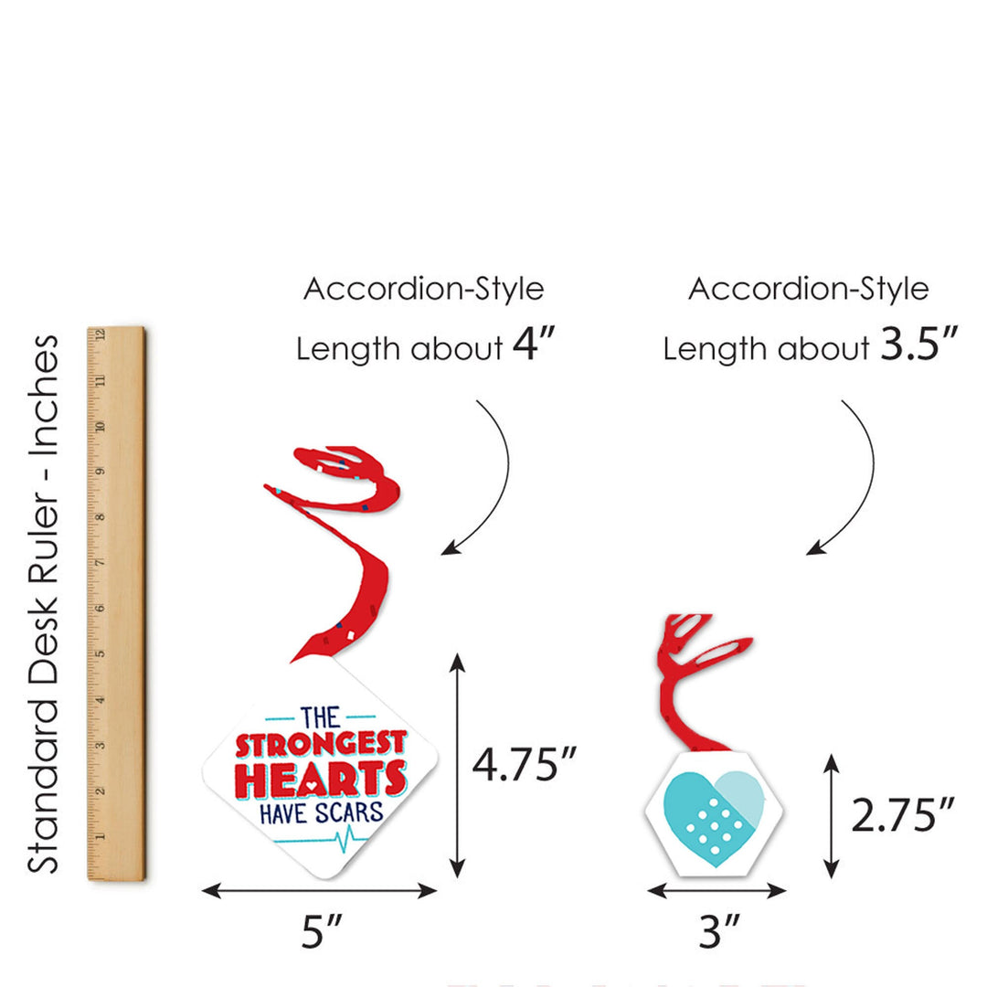 Happy Heartiversary - CHD Awareness Hanging Decor - Party Decoration Swirls - Set of 40