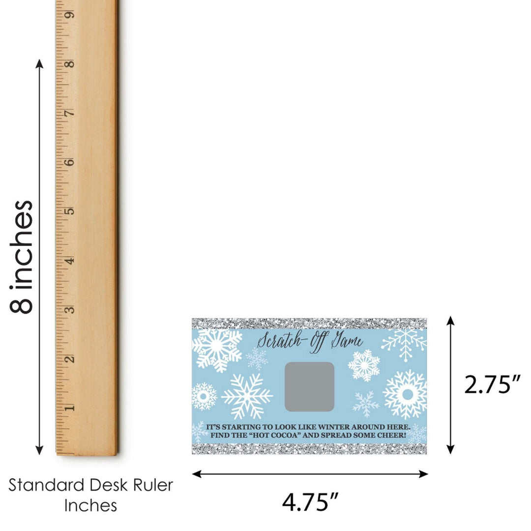 Winter Wonderland - Snowflake Holiday Party and Winter Wedding Game Scratch Off Cards - 22 Count