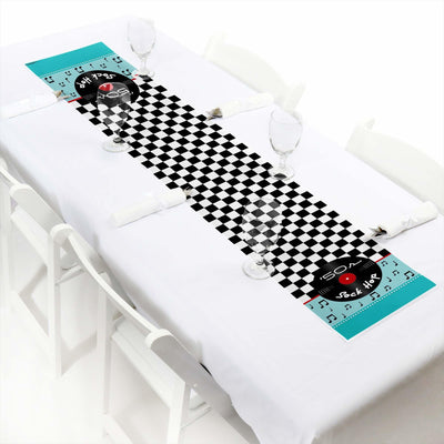 50's Sock Hop - Petite 1950s Rock N Roll Party Paper Table Runner - 12" x 60"