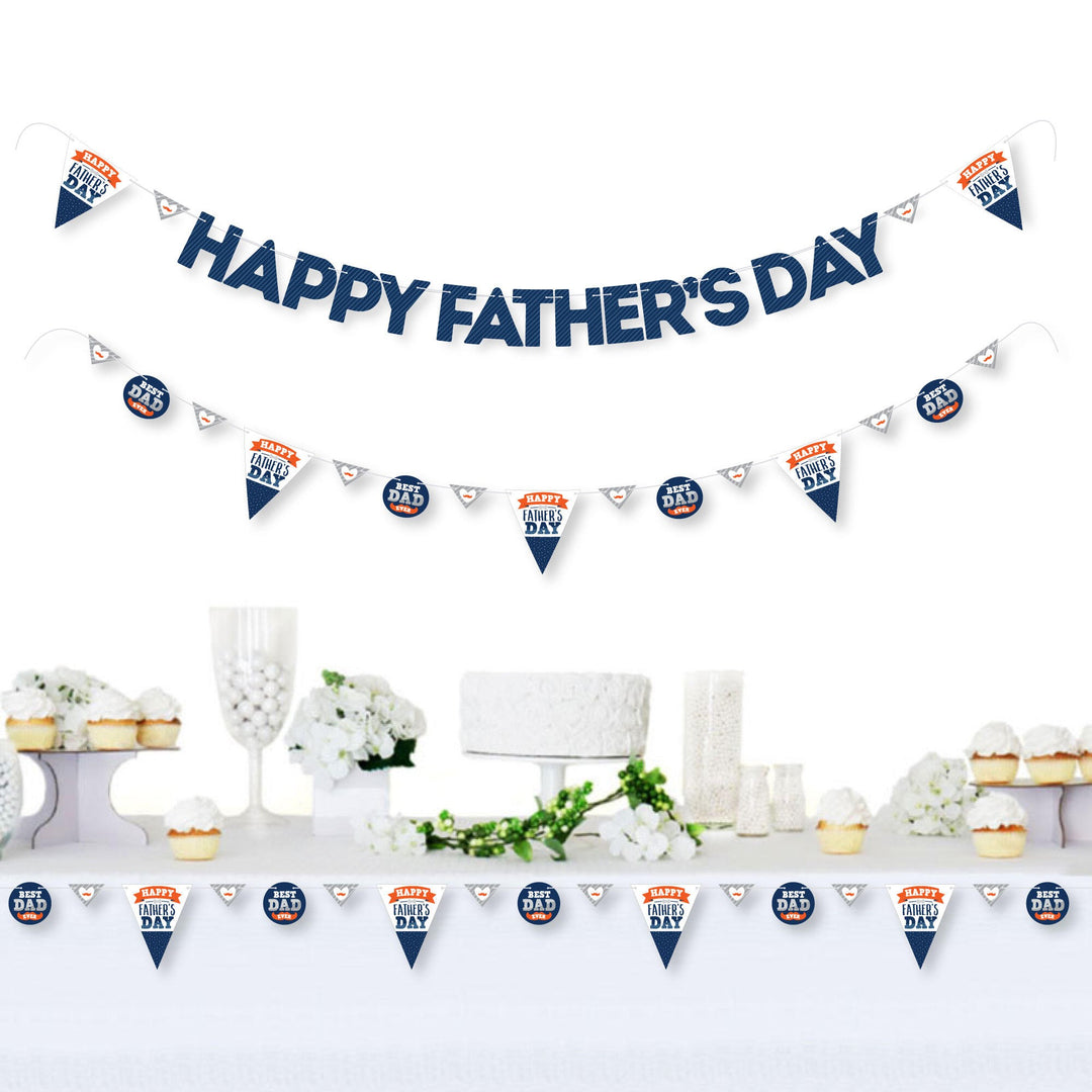 Happy Father's Day - We Love Dad Party Letter Banner Decoration - 36 Banner Cutouts and Happy Father's Day Banner Letters