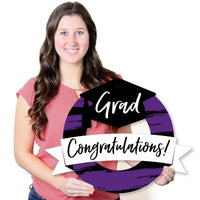 Purple Grad - Best is Yet to Come - Outdoor Purple Graduation Party Decor - Front Door Wreath