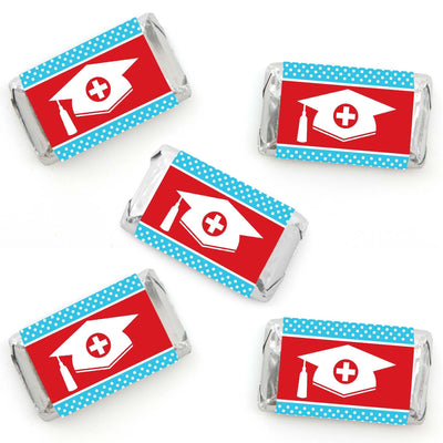 Nurse Graduation - Mini Candy Bar Wrapper Stickers - Medical Nursing Graduation Party Small Favors - 40 Count
