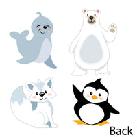 Arctic Polar Animals - Polar Bear, Seal, Penguin and Arctic Fox Decorations DIY Winter Baby Shower or Birthday Party Essentials - Set of 20