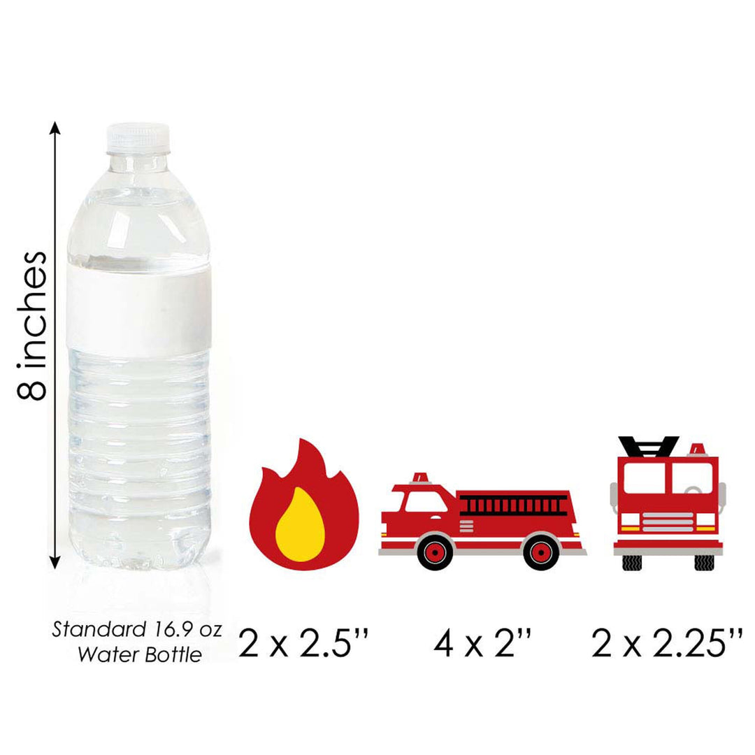 Fired Up Fire Truck - DIY Shaped Firefighter Firetruck Baby Shower or Birthday Party Cut-Outs - 24 ct