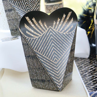 Roaring 20's - 1920s Art Deco Jazz Party Favors - Gift Heart Shaped Favor Boxes for Women - Set of 12