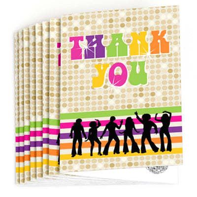 70's Disco - Set of 8 1970s Party Thank You Cards