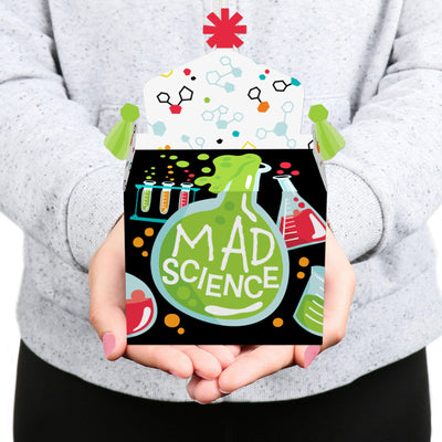 Scientist Lab - Treat Box Party Favors - Mad Science Baby Shower or Birthday Party Goodie Gable Boxes - Set of 12