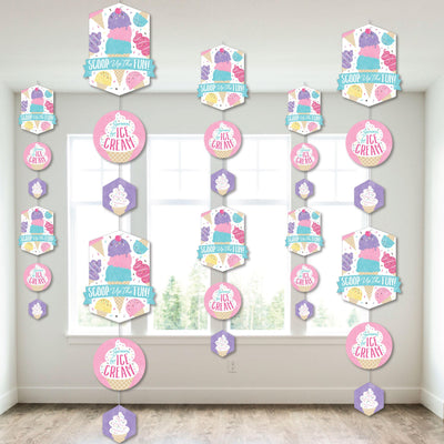 Scoop Up The Fun - Ice Cream - Sprinkles Party DIY Dangler Backdrop - Hanging Vertical Decorations - 30 Pieces