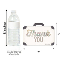 World Awaits - Shaped Thank You Cards - Travel Themed Party Thank You Note Cards with Envelopes - Set of 12