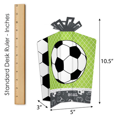 GOAAAL! - Soccer - Table Decorations - Baby Shower or Birthday Party Fold and Flare Centerpieces - 10 Count