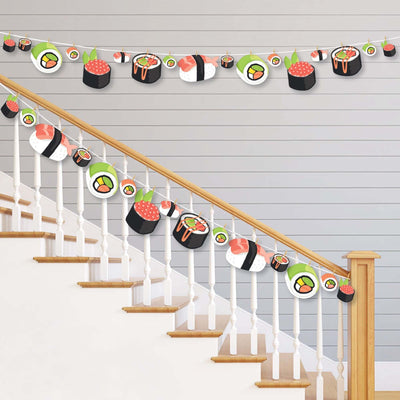Let's Roll - Sushi - Japanese Party DIY Decorations - Clothespin Garland Banner - 44 Pieces