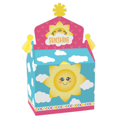 You Are My Sunshine - Treat Box Party Favors - Baby Shower or Birthday Party Goodie Gable Boxes - Set of 12