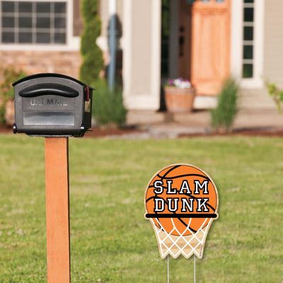 Nothin' But Net - Basketball - Outdoor Lawn Sign - Baby Shower or Birthday Party Yard Sign - 1 Piece