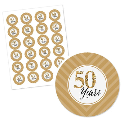 We Still Do - 50th Wedding Anniversary - Personalized Wedding Anniversary Circle Sticker Labels - 24 ct