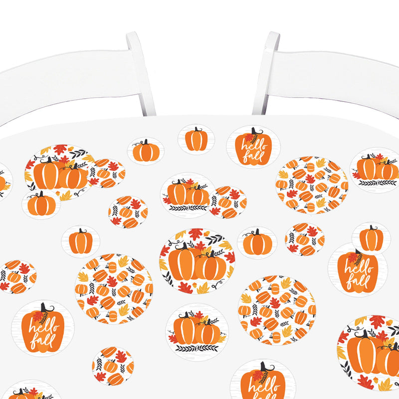 Fall Pumpkin - Halloween or Thanksgiving Party Giant Circle Confetti - Party Decorations - Large Confetti 27 Count