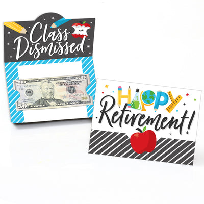 Teacher Retirement - Happy Retirement Party Money and Gift Card Holders - Set of 8