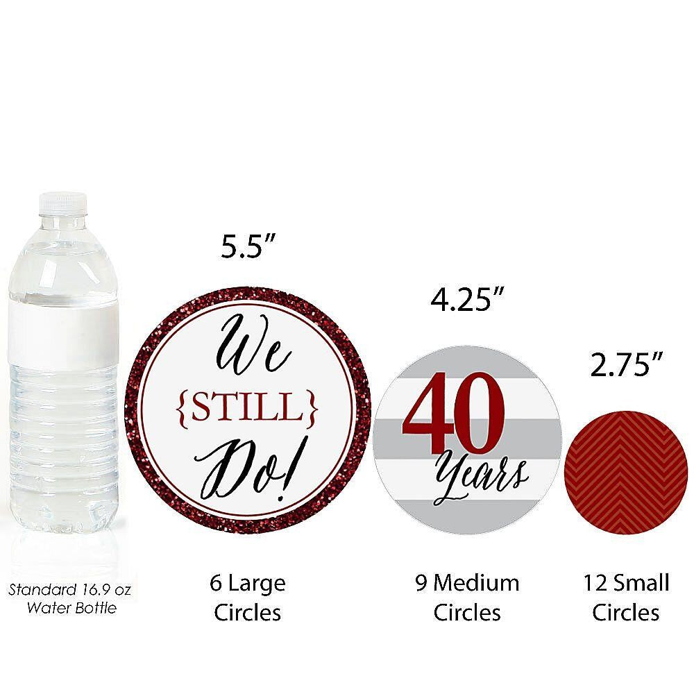 We Still Do - 40th Wedding Anniversary - Wedding Anniversary Giant Circle Confetti - Ruby Anniversary Party Decorations - Large Confetti 27 Count