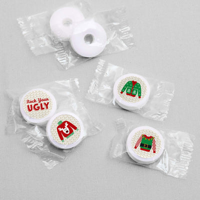 Ugly Sweater - Round Candy Labels Holiday & Christmas Party Favors - Fits Hershey Kisses - 108 ct