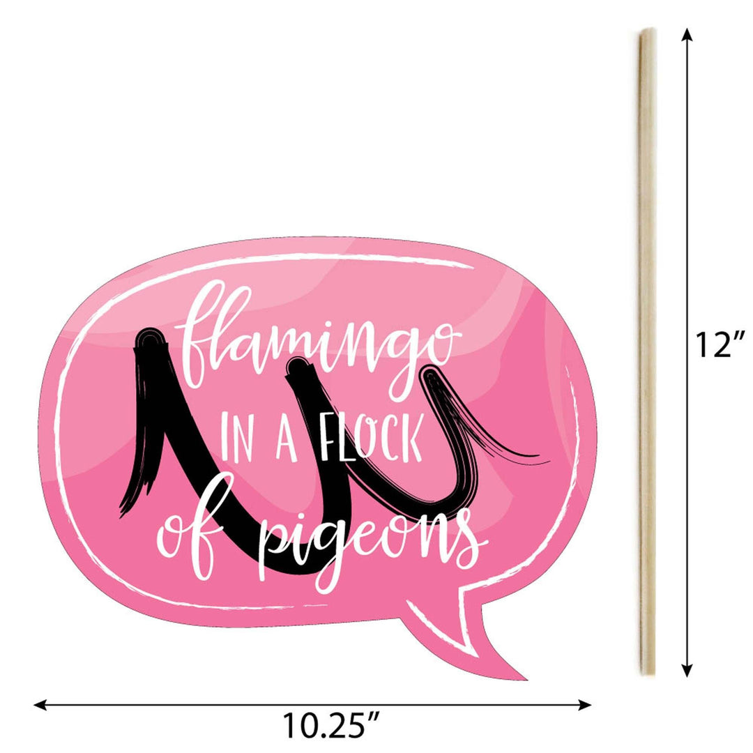 Funny Pink Flamingo - Party Like a Pineapple - 10 Piece Baby, Birthday or Bridal Party Photo Booth Props Kit
