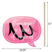 Funny Pink Flamingo - Party Like a Pineapple - 10 Piece Baby, Birthday or Bridal Party Photo Booth Props Kit
