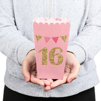 Sweet 16 - 16th Birthday Party Favor Popcorn Treat Boxes - Set of 12