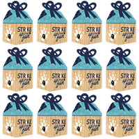 Strike Up the Fun - Bowling - Square Favor Gift Boxes - Birthday Party or Baby Shower Bow Boxes - Set of 12