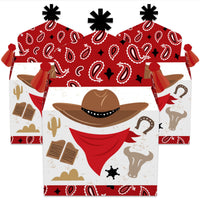 Western Hoedown - Treat Box Party Favors - Wild West Cowboy Party Goodie Gable Boxes - Set of 12