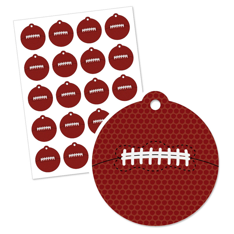 End Zone - Football - Baby Shower or Birthday Party Favor Gift Tags (Set of 20)
