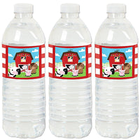 Farm Animals - Barnyard Baby Shower or Birthday Party Water Bottle Sticker Labels - Set of 20
