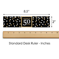 Adult 50th Birthday - Gold - Birthday Party Water Bottle Sticker Labels - Set of 20