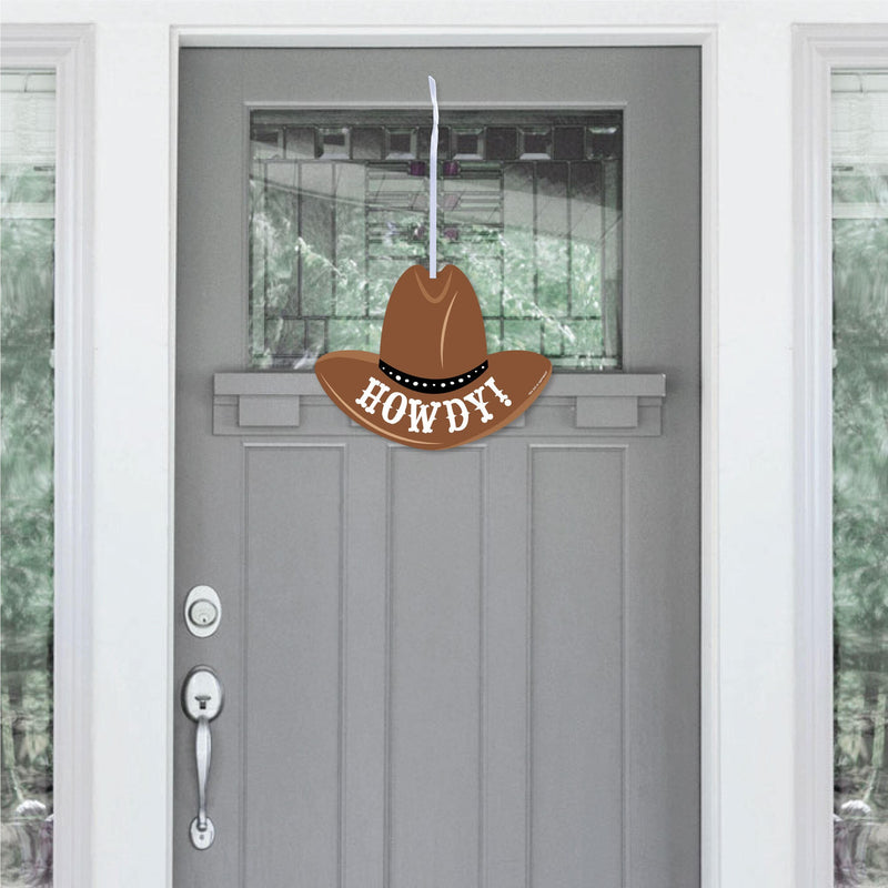 Western Hoedown - Hanging Porch Wild West Cowboy Party Outdoor Decorations - Front Door Decor - 1 Piece Sign