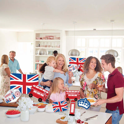 Cheerio, London - British UK Party Centerpiece Sticks - Showstopper Table Toppers - 35 Pieces