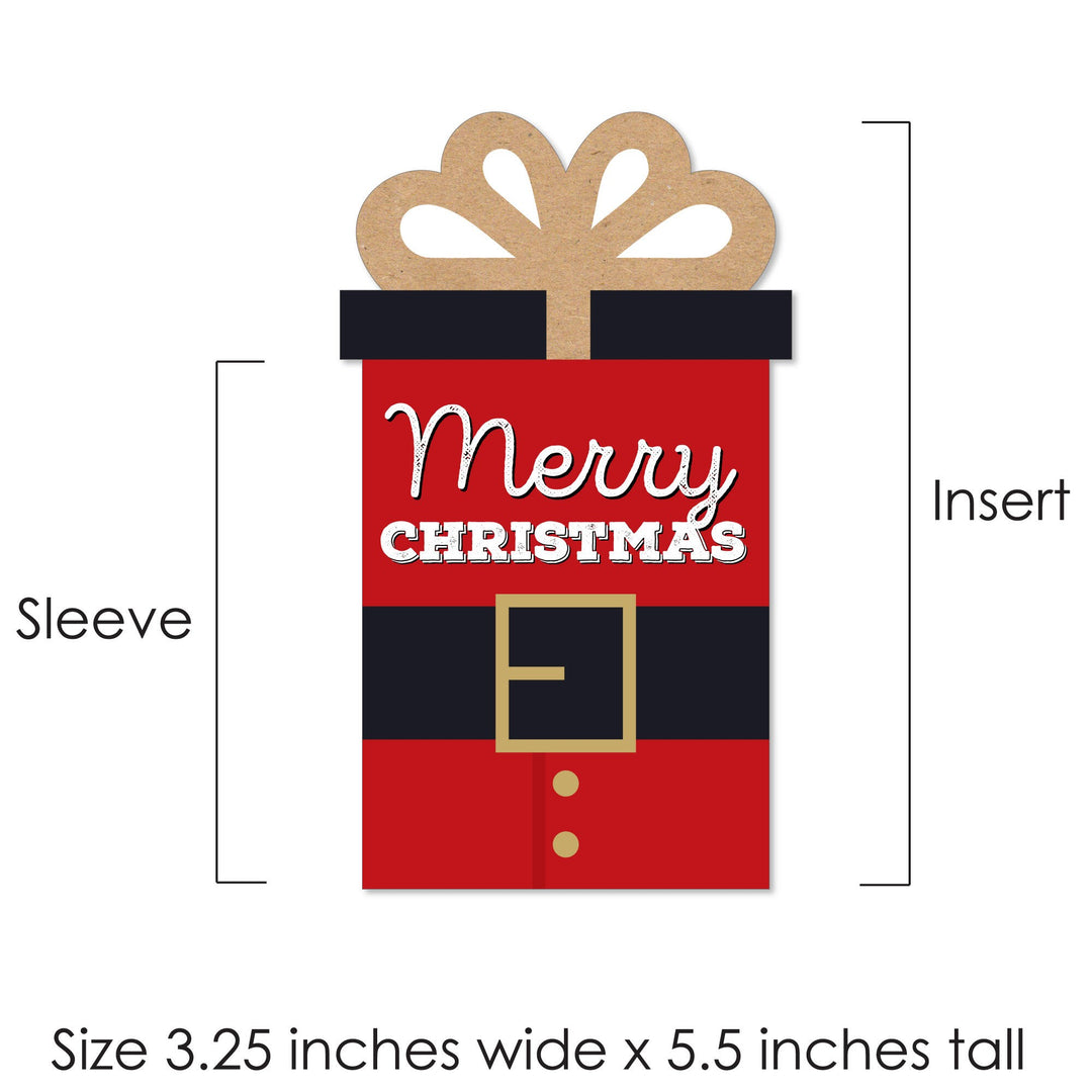 Jolly Santa Claus - Christmas Party Money and Gift Card Sleeves - Nifty Gifty Card Holders - Set of 8
