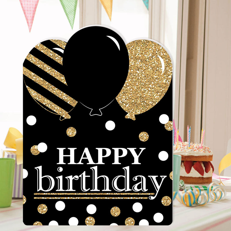 Adult Happy Birthday - Gold - Happy Birthday Giant Greeting Card - Big Shaped Jumborific Card - 16.5 x 22 inches
