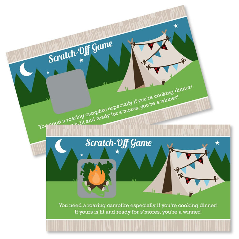 Happy Camper - Camping Baby Shower or Birthday Party Scratch Off Cards - 22 Cards